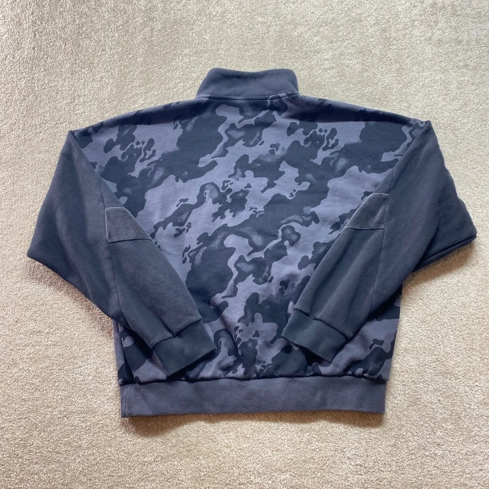 Adidas Sweatshirt Men Medium Camo Quarter‎ Zip Pullover Activewear